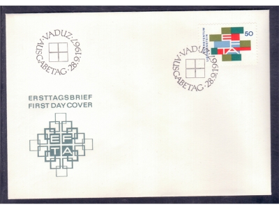 Lichtenstein Ersttagbrief 1967 EFTA Vaduz / o