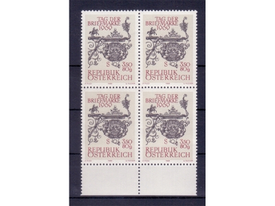 Österreich 1969 Tag der Briefmarke 4er Block / **