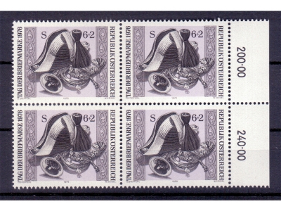 Österreich 1976 Tag der Briefmarke 4er Block / **