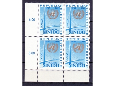 Österreich 1976 10 Jahre UNIDO 4er Block / **