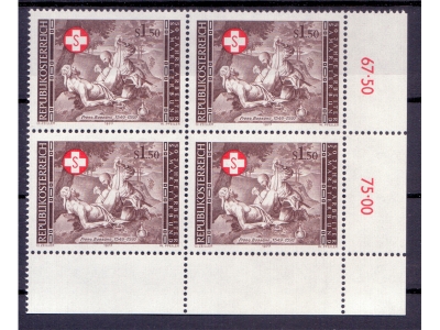 Österreich 1977 Samariter-Bund 4er Block / **
