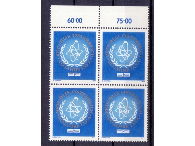 Österreich 1977 20 Jahre IAEA 4er Block / **