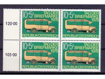 Österreich 1978 Tag der Briefmarke 4er Block / **