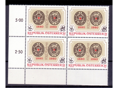 Österreich 1980 Rotes Kreuz 4er Block / **