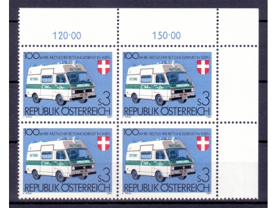 Österreich 1981 Rettungsdienst Wien 4er Block / **