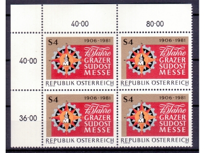 Österreich 1981 75 Jahre Grazer Messe 4er Block / **