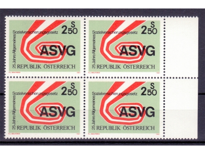Österreich 1981 20 Jahre ASVG 4er Block / **