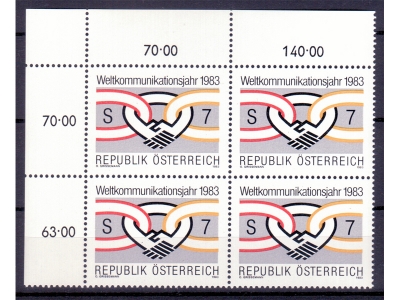 Österreich 1983 Weltkommunikationsjahr 4er Block / **