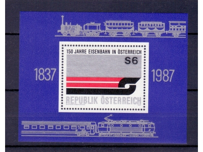 Österreich 1987 150 Jahre Eisenbahnen Block Nr. 11 / **