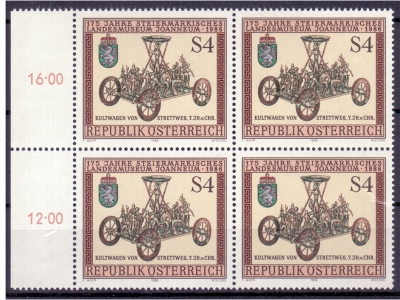 Österreich 1986 175 Jahre Joanneum 4er Block / **