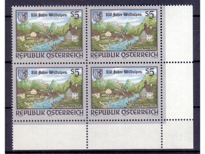 Österreich 1989 850 Jahre Wildalpen 4er Block / **