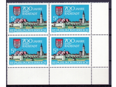 Österreich 1989 700 Jahre Radstadt 4er Block / **