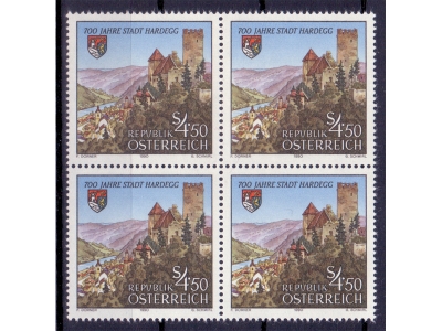 Österreich 1990 700 Jahre Hardegg 4er Block / **