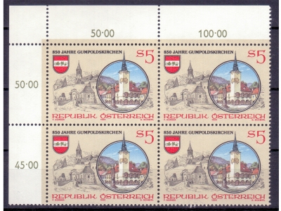 Österreich 1990 850 Jahre Gumpoldskirchen 4er Block / **