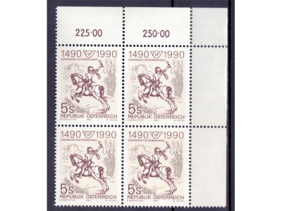 Österreich 1990 500 Jahre Postverbindungen 4er Block / **