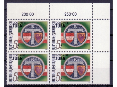 Österreich 1991 1200 Jahre Tulln 4er Block / **