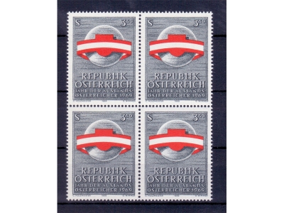 Österreich 1969 Jahr der Auslandsösterreicher 4er Block / **