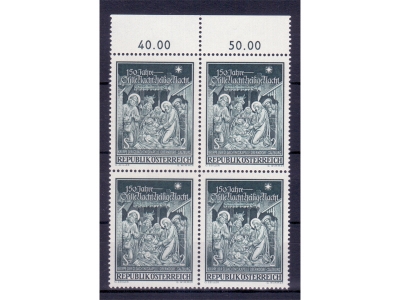 Österreich 1968 Weihnachten  4er Block / **