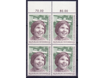 Österreich 1969 Kinderdorfbewegung 4er Block / **