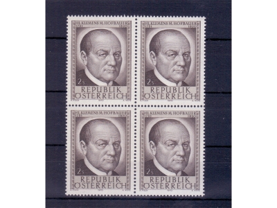 Österreich 1970 Klemens Maria Hofbauer 4er Block / **