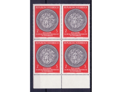 Österreich 1970 Universität Innsbruck 4er Block / **