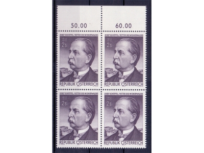 Österreich 1970 Josef Schöffel 4er Block / **