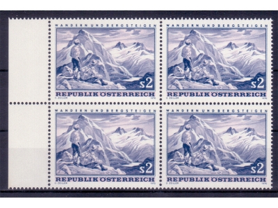 Österreich 1970 Wandern und Bergsteigern 4er Block / **