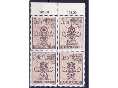 Österreich 1971 Kongreß des Österr. Notariates 4er Block / **