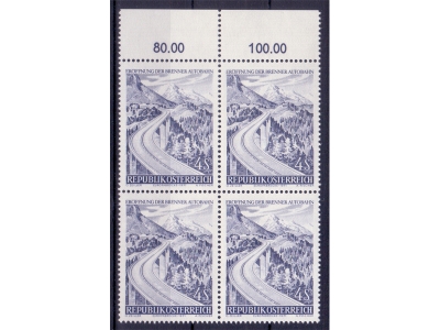 Österreich 1971 Brenner Autobahn 4er Block / **