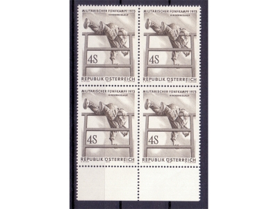 Österreich 1973 Hindernisläufer 4er Block  / **