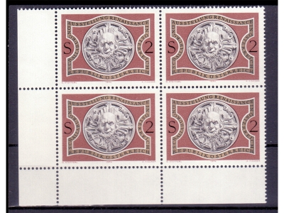 Österreich 1974 Ausstellung-Renaissance 4er Block  / **