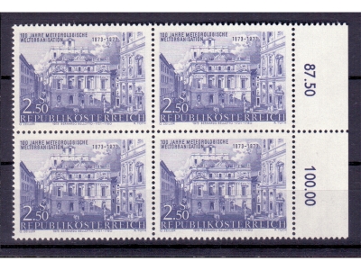 Österreich 1973 Meteorologische Weltorganisation 4er Block  / **