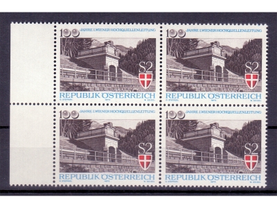 Österreich 1973 Hochquellenleitung 4er Block  / **