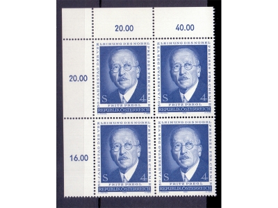 Österreich 1973 Fritz Pregl 4er Block  / **