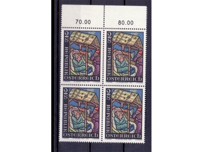 Österreich 1973 Weihnachten 4er Block  / **