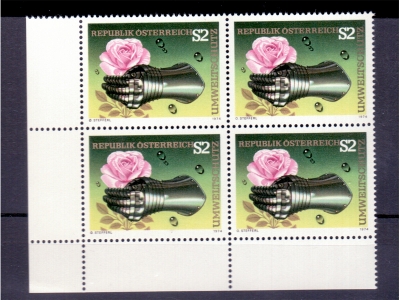 Österreich 1974 Umweltschutz 4er Block  / **