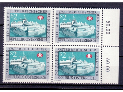 Österreich 1974 ORF-Studio Salzburg 4er Block  / **