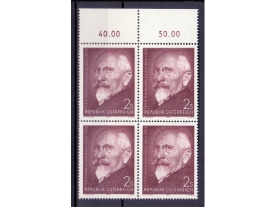 Österreich 1973 Ferdinand Hanusch 4er Block  / **
