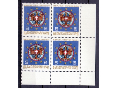 Österreich 1975 Gemeindetag 4er Block  / **