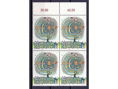 Österreich 1975 Moderne Kunst 4er Block  / **