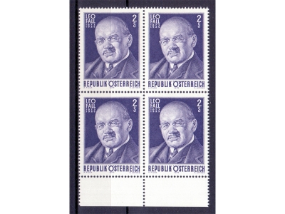 Österreich 1975 Leo Fall 4er Block  / **