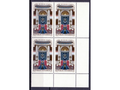 Österreich 1976 Wiener Stadttempel 4er Block / **