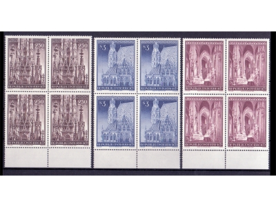 Österreich 1977 Wiedereröffnung Stephansdom 4er Block / **