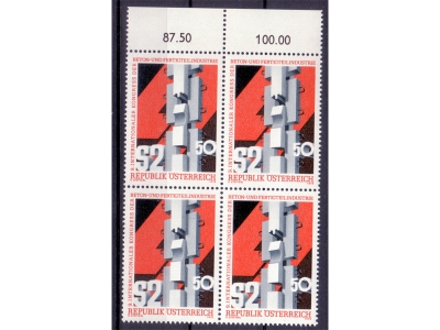 Österreich 1978 Beton und Fertigindustrie 4er Block / **
