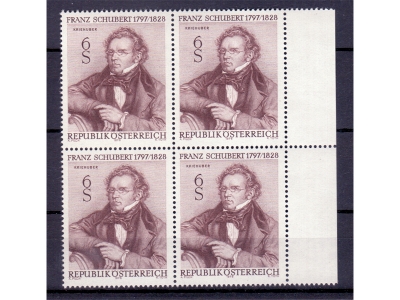 Österreich 1978 Franz Schubert 4er Block / **