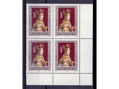 Österreich 1977 Weihnachten 4er Block / **