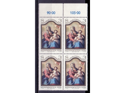 Österreich 1978 Weihnachten 4er Block / **