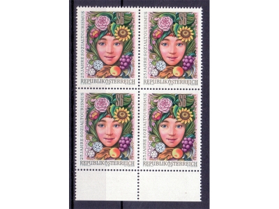 Österreich 1978 25 Jahre Sozialtourismus 4er Block / **