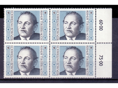 Österreich 1978 Egon Friedell 4er Block / **