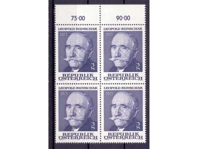 Österreich 1978 Leopold Kunschak 4er Block / **